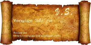Venyige Sára névjegykártya